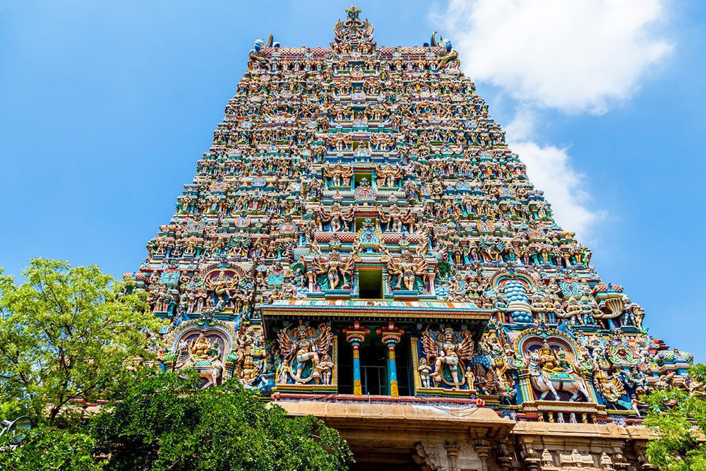 Der schmuckvolle Minakshi-Tempel ist die berühmteste Sehenswürdigkeit in Madurai