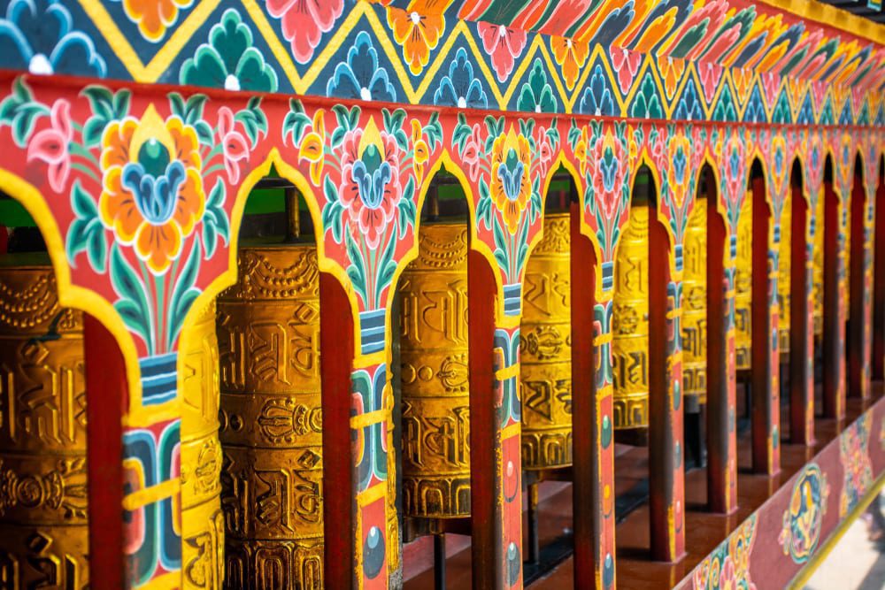 Gebetsmühlen in Phuentsholing, Bhutan