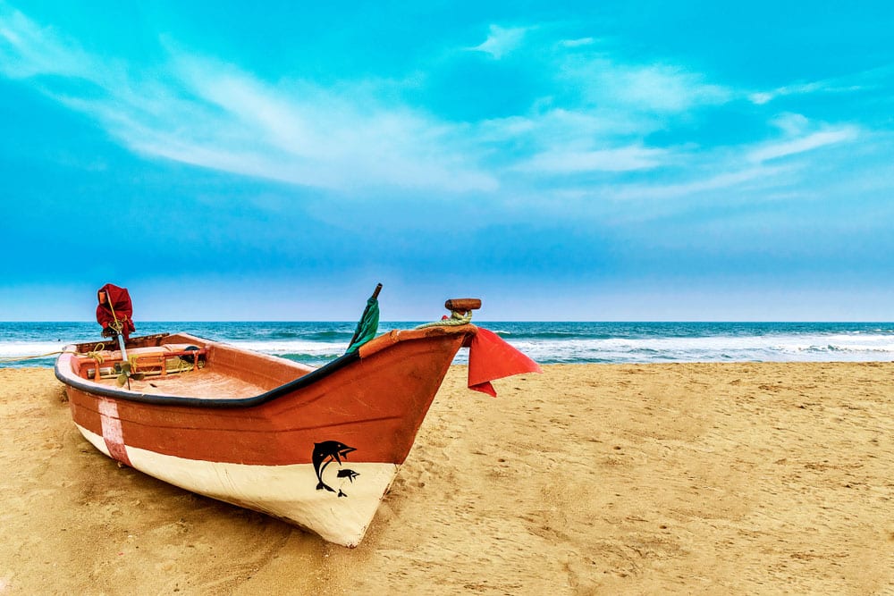 Der traumhafte Strand von Mahabalipuram