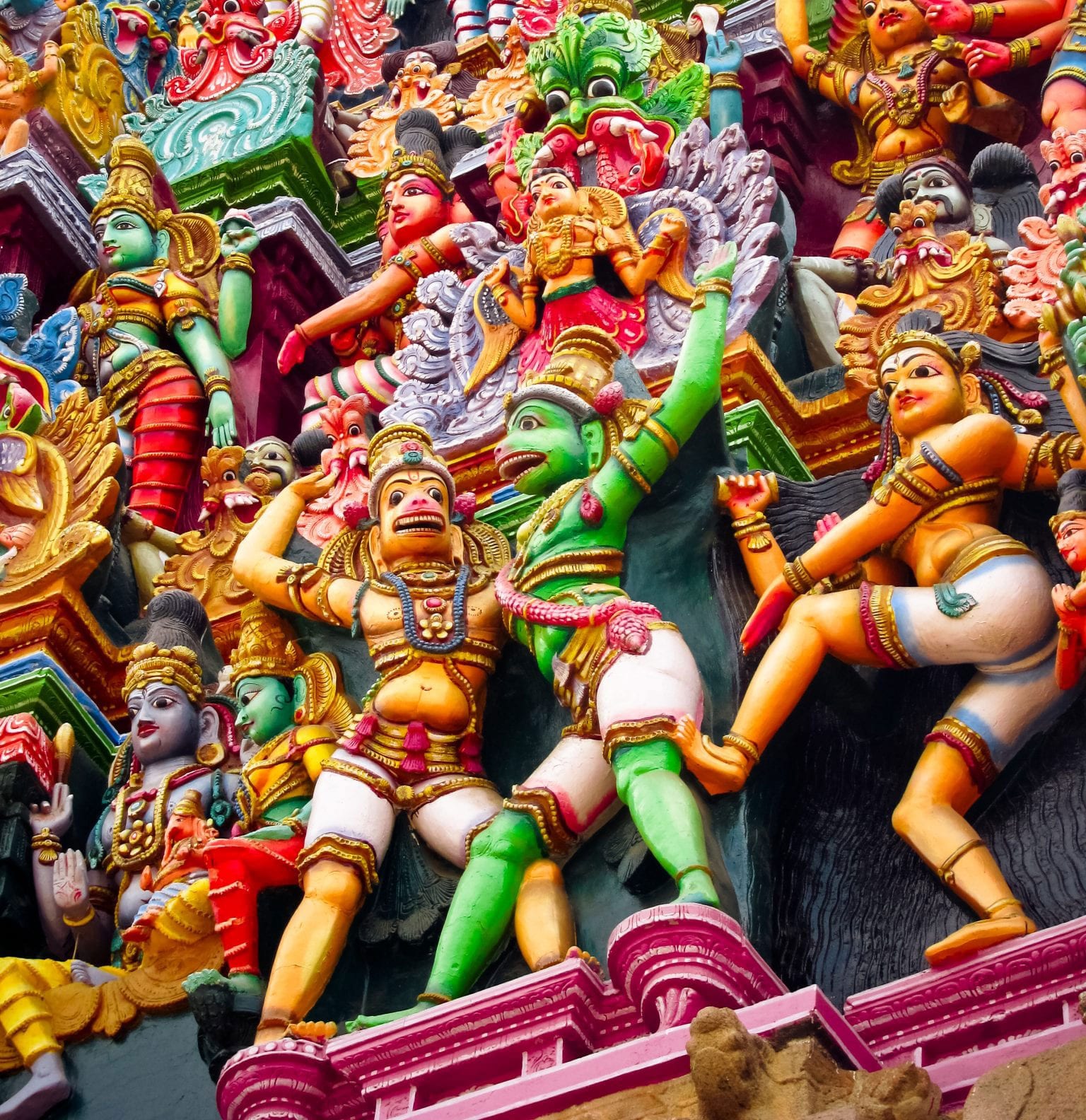 Während einer Südindien Individualreise können Sie kunterbunte Tempel sehen!