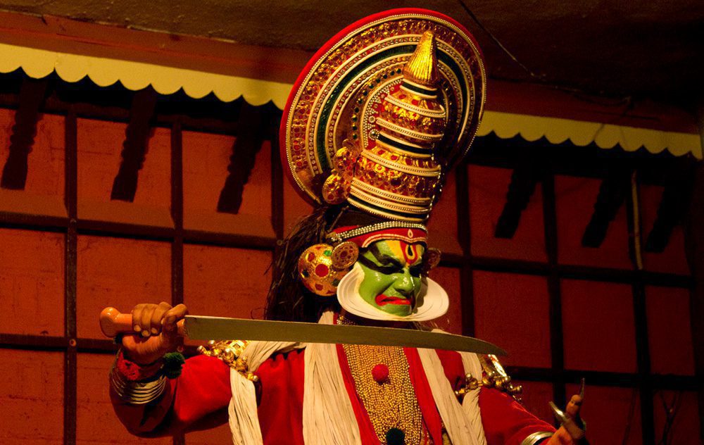 Erleben Sie eine traditionelle Kathakali Tanzaufführung auf Ihrer Reise nach Kerala