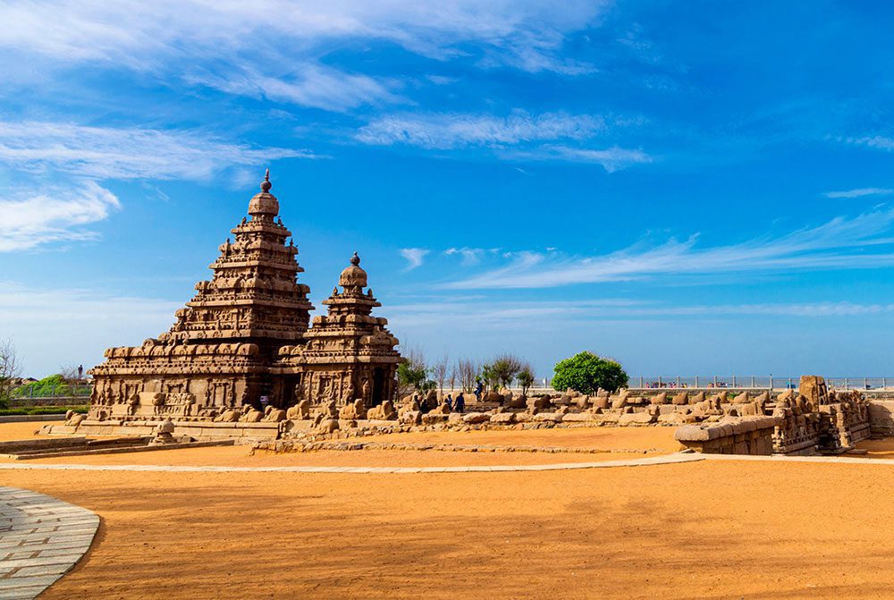 Der außerordentliche Küstentempel in Mahabalipuram