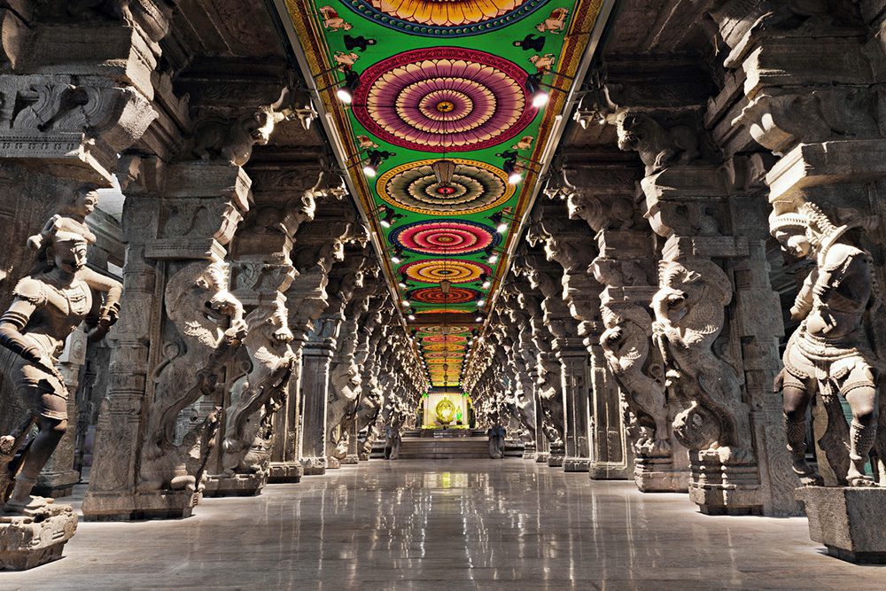 Der Minakshi-Tempel in Madurai von Innen (Tamil Nadu, Südindien)