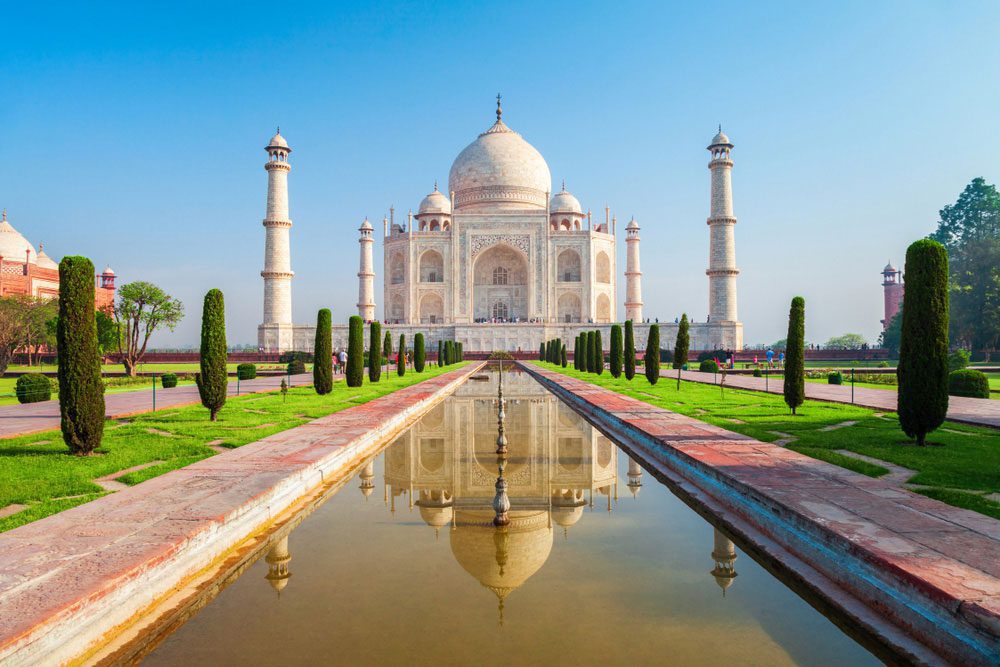 Das herrliche Taj Mahal in Agra, Nordindien