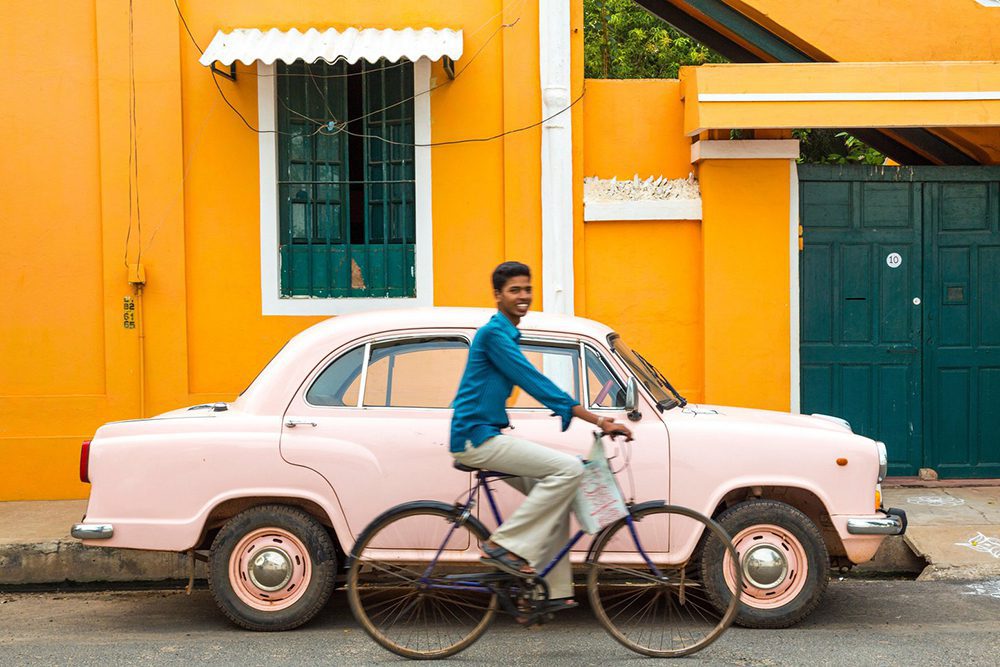 Im südindischen Pondicherry ist noch heute das französisch-postkoloniale Flair spürbar